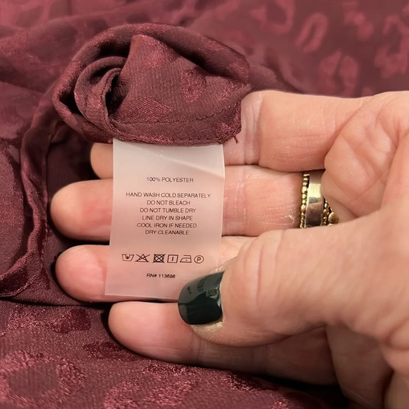 Margaret O'Leary Burgundy Leopard Print Dress Size Small - Picture 9 of 9